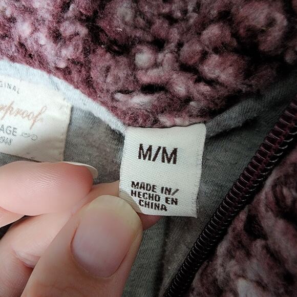 Weatherproof Vintage 1/4 Zip Maroon Teddy Pullover | Women's Medium - Picture 8 of 11